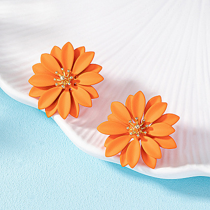 Серьги сплава, цветок, золотые