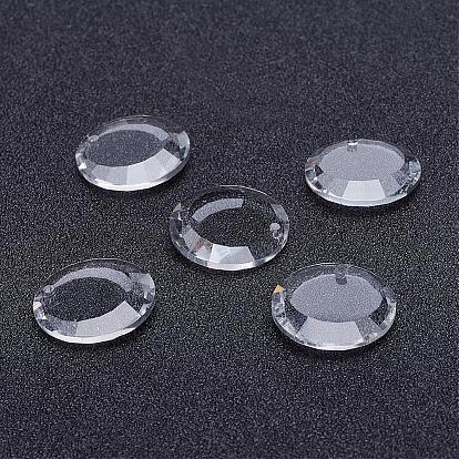Faceted K9 Glass Charms, Imitation Austrian Crystal, Flat Round