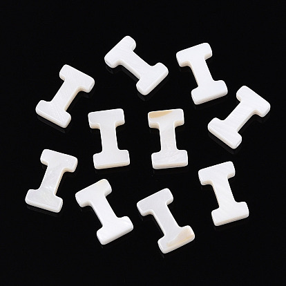 Естественных пресноводных стеклянные бусы, сверху просверленные бусы, алфавит, буквы, белые