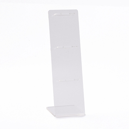 Transparent Acrylic Earrings Display Stands, L-Shaped