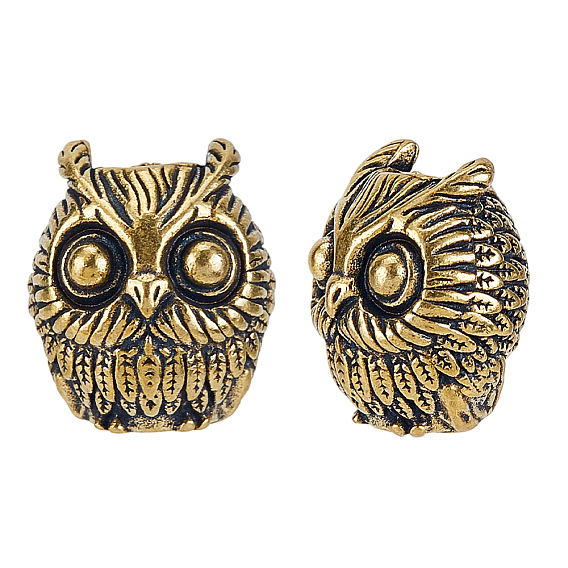 Латуни европейского бисера, бусины с большим отверстием, сова