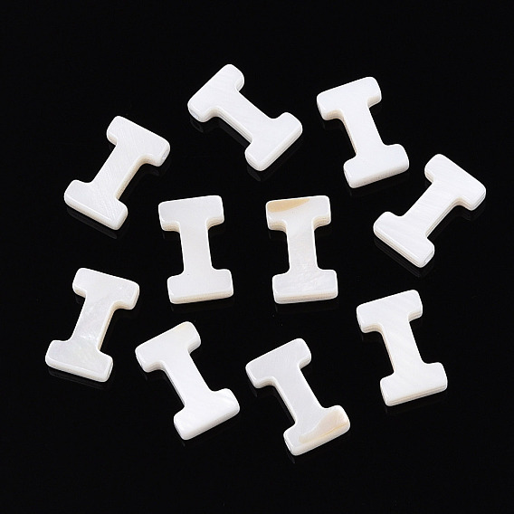 Естественных пресноводных стеклянные бусы, сверху просверленные бусы, алфавит, буквы, белые