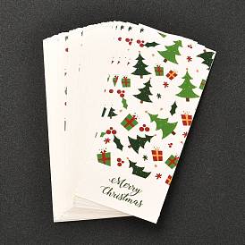Christmas Themed Rectangle with Word Coated Paper Sealing Stickers, for Gift Packaging Sealing Tape Decoration