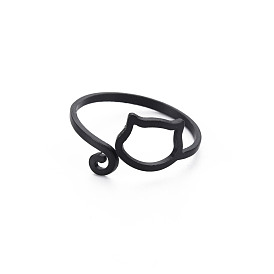 Men's Iron Cuff Finger Rings, Open Rings, Cadmium Free & Lead Free, Cat