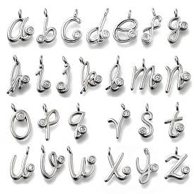 Латунные микро проложить кубического циркония подвески, письмо амулеты, стойки покрытие, долговечный, без кадмия и без свинца