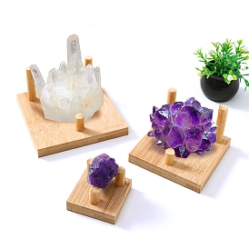 Wood Crystal Ball Holder, Wooden Stone Display Stands, Square