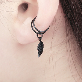 Minimalist Metal Leaf U-Shaped Clip-On Earrings for Non-Pierced Ears
