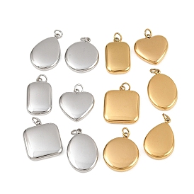 304 Stainless Steel Pendants, Polished, Mixed Shapes Charms