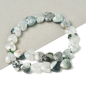 Натурального дерева агат бисер нитей, сердце, граненые