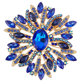 1броши из поликарбонатного сплава со стразами, цветок