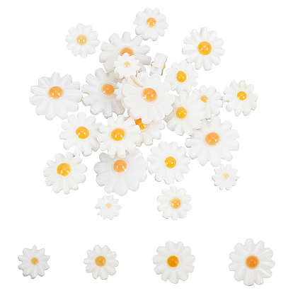 24 шт 4 стили натуральные пресноводные бусины из ракушек, с эмалью, цветок