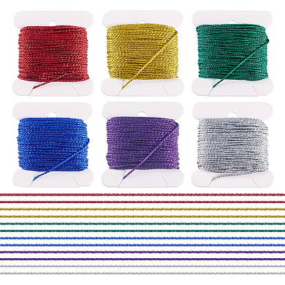 6 шт. 6 цвета 12 полиэстеровые металлизированные нитки для вышивания, для вышивки крестом