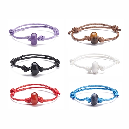 Gemstone Beaded Cord Bracelet, Adjustable Friendship Bracelet for Women