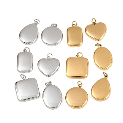 304 Stainless Steel Pendants, Polished, Mixed Shapes Charms