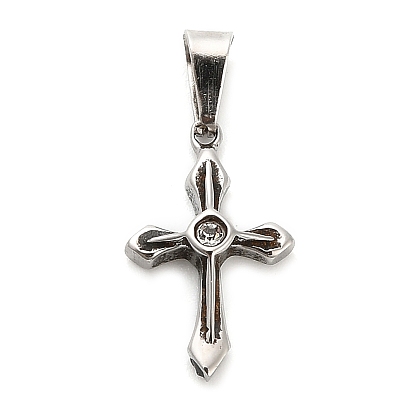 316 хирургические подвески из нержавеющей стали, со стразами, крест прелести