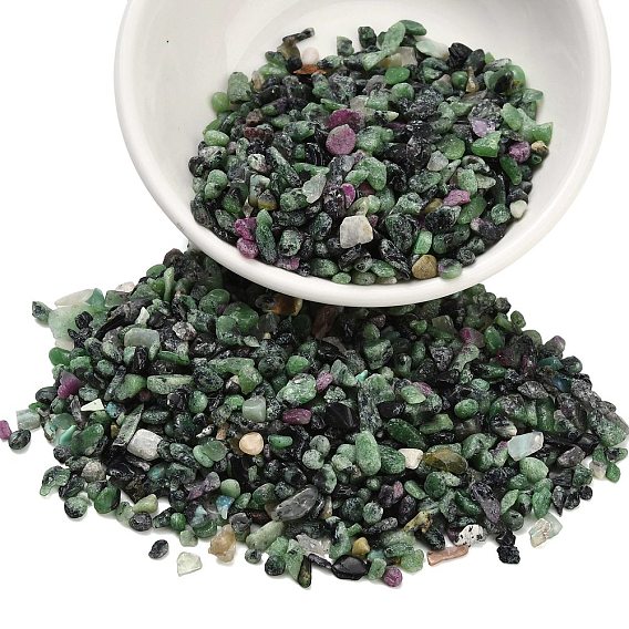 Натуральный рубин в Зойсайт бисера, чип, без отверстий/непросверленные