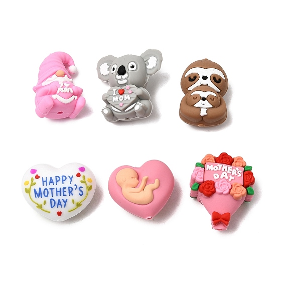 Силиконовые бусины на день матери, фокусные бусы