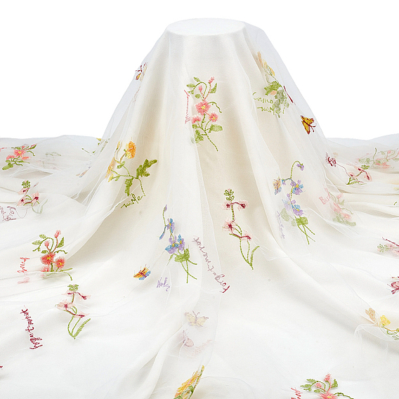 Отделка края с помощью сетки из полиэстеровой шелковой ткани, для платья своими руками, костюм, скатерть, ремесла занавес, домашний винтажный декор, цветочным узором