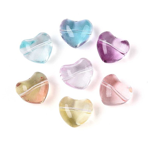 Прозрачные стеклянные бусины, сердце
