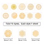 SUNNYCLUE 10 Sheets 10 Styles Chakra Theme Self Adhesive Brass Stickers, Scrapbooking Stickers, for Epoxy Resin Crafts, Golden