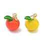 Латунь эмаль подвески, яблочные прелести, долговечный, стойки покрытие, без свинца и без кадмия, реальный 18 k позолоченный