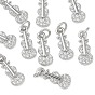 Colgantes de latón con circonitas cúbicas transparentes de Shegrace, encantos de violín, sin cadmio, plomo, níquel