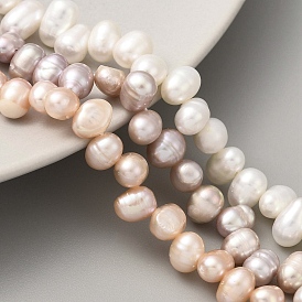 Natural Cultured Freshwater Pearl Beads Strands, Top Drilled, Rice, Grade 3A