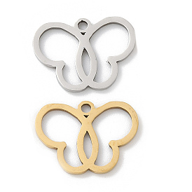 201 подвески из нержавеющей стали, очарование бабочки, лазерная резка, ионное покрытие (ip)