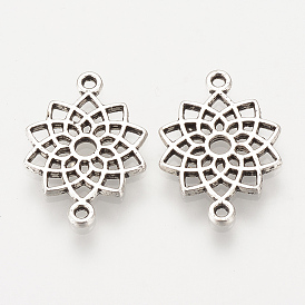 Tibetan Style Alloy Links/Connectors, Flower, Cadmium Free & Lead Free, Chakra Sahasrara