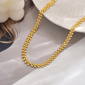 Латунные ожерелья из цепочек в виде листьев для женщин