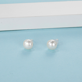 925 Sterling Silver Freshwater Pearl Stud Earrings for Daily Party Date Banquet Outfit