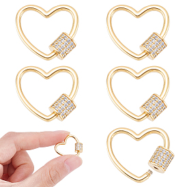 Латунь микропаве прозрачный кубический цирконий винт карабин брелоки, для изготовления ожерелий, быстрые ссылки