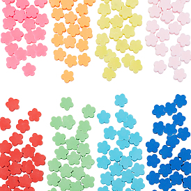 PandaHall Elite 160Pcs 8 Colors Handmade Polymer Clay Beads, Flower