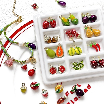 Подвески из эмали и сплава, фруктовое очарование, золотой свет