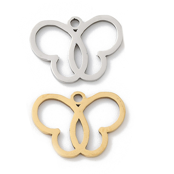 201 подвески из нержавеющей стали, очарование бабочки, лазерная резка, ионное покрытие (ip)