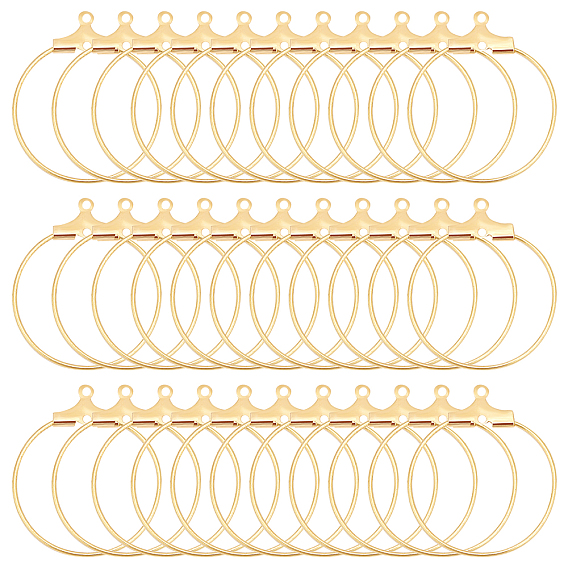 120Pcs Brass Pendants, Hoop Earring Findings
