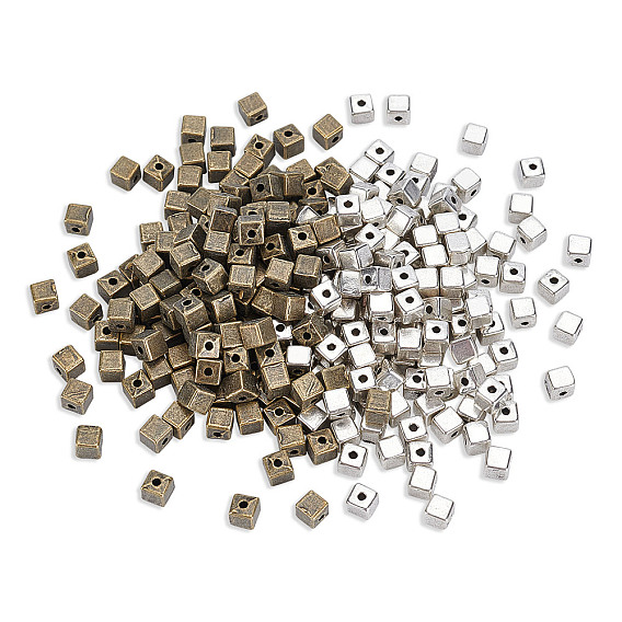 Tibetan Style Alloy Beads, Cube