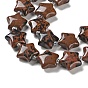 Natural Mahogany Obsidian Beads Strands, with Seed Beads, Star