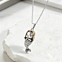 Duo Tone Alloy & Brass 3D Mermaid Pendant Necklaces for Women
