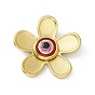 Vacuum Plating 304 Stainless Steel Resin Pendants, Golden, Flower Charms with Evil Eye