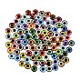 Printed Transparent Glass Cabochons, Half Round with Eye Pattern