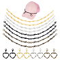16Pcs Heart Zinc Alloy Hat Chian and Pendant Decorations, with Alloy Lobster Claw Clasps