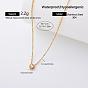 Elegant 304 Stainless Steel Crystal Rhinestone Pendant Necklaces for Women, Golden