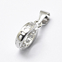 925 Sterling Silver Micro Pave Cubic Zirconia Pendant Bails, Ice Pick & Pinch Bails, Ring