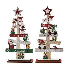 Рождественские украшения из дерева, для домашнего офиса настольный, рождественская елка