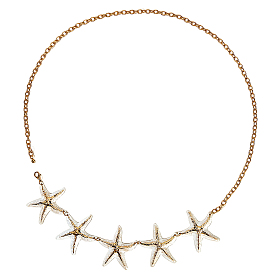 Цепи для тела в виде морских звезд из богемского сплава с белой эмалью и железными звеньями для женщин