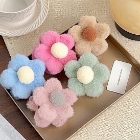 Plush Claw Hair Clips, Flower, Hair Accessories for Women Girls