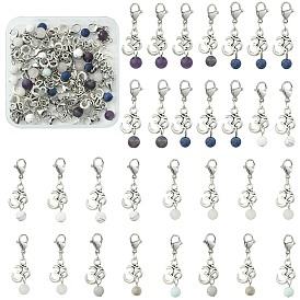 Природных драгоценных камней подвески, с сплава Ом подвески и латуни когтя омара застежками