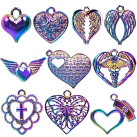 Alloy plated seven-color love heart pendant jewelry accessories diy material package
