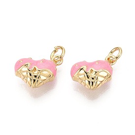 Латунь эмаль подвески, подвески-мороженое в форме сердца, с целью перехода в кольце